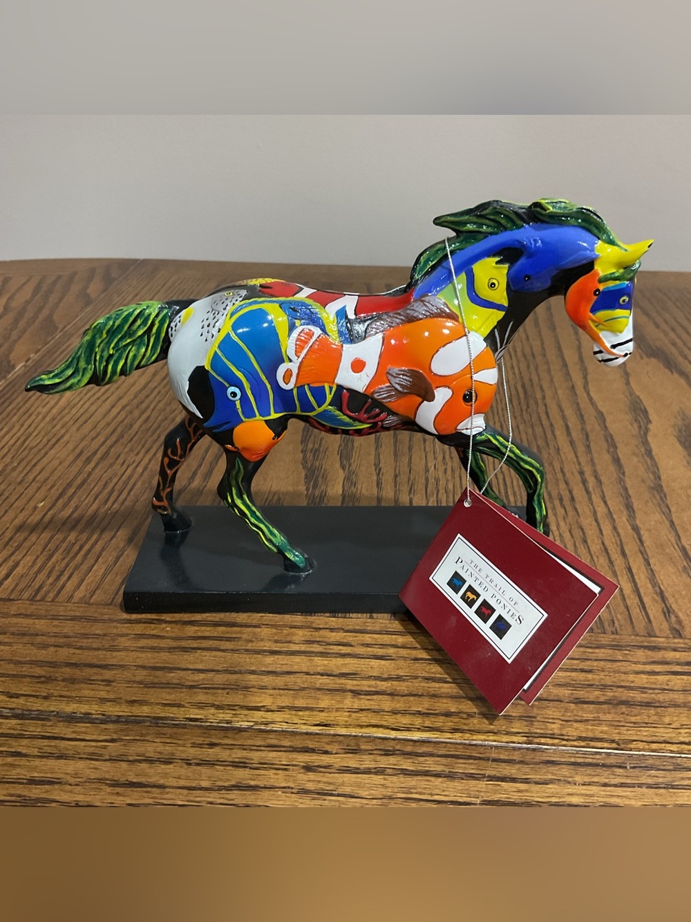 Hand-Painted Multicolor Horse Sculpture “Tropical Reef” #12207 Painted Ponies